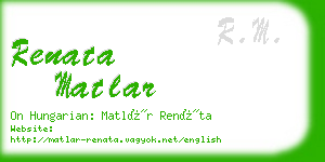 renata matlar business card